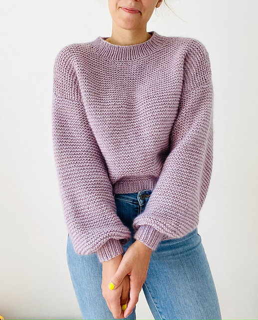 maglione con. maniche a palloncino facile
