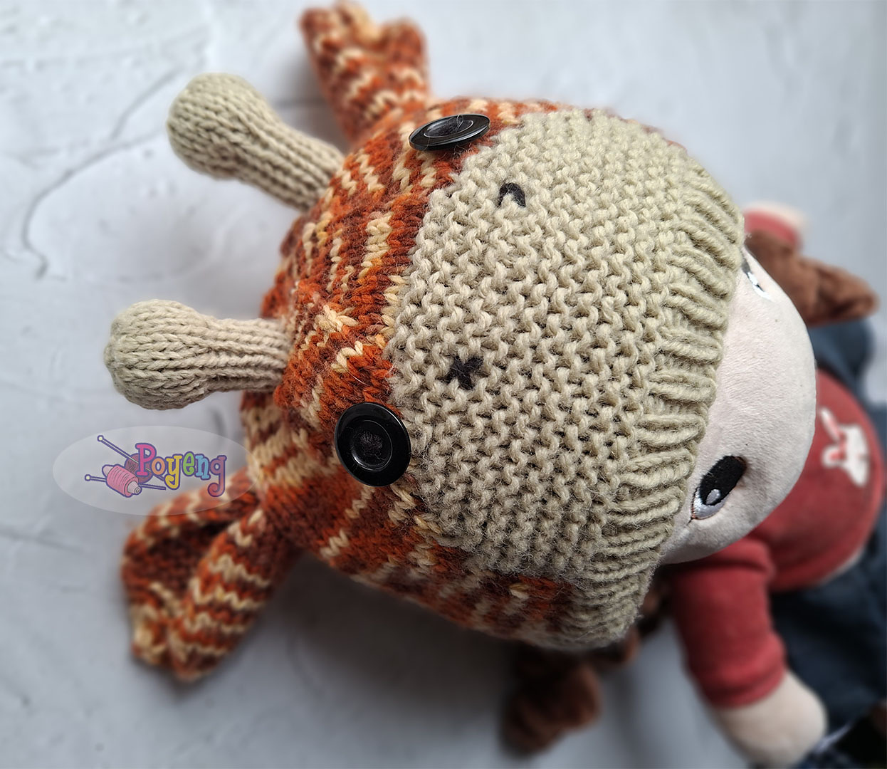 Knitting Pattern: Another Baby Giraffe Hat — detail