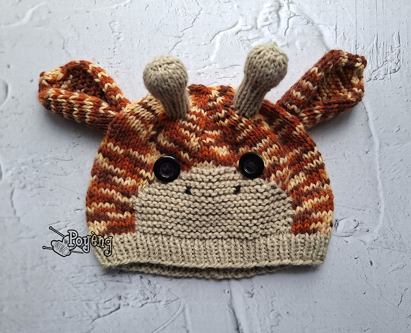 Knitting Pattern: Another Baby Giraffe Hat — detail